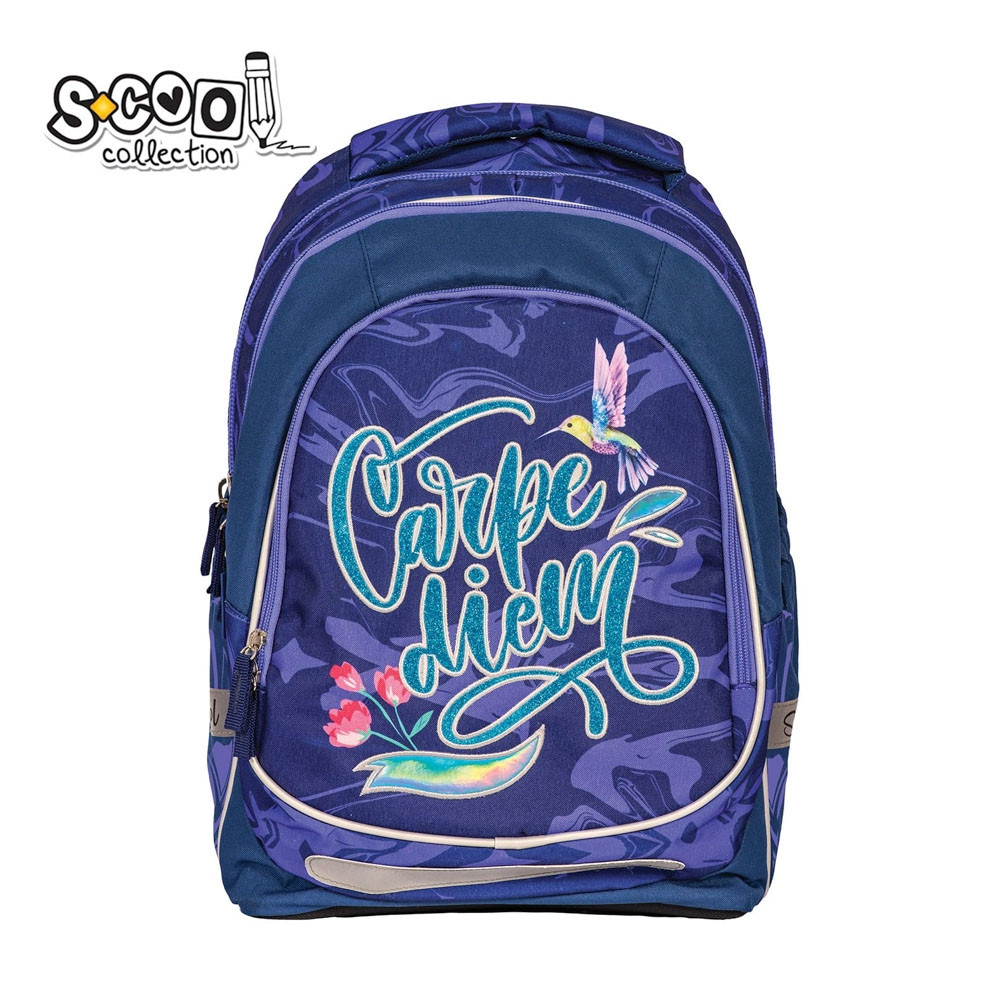 Ghiozdan anatomic LIGHT CARPE DIEM, 19 litri, 2 compartimente principale, inchidere fermoar, mov - imagine 13